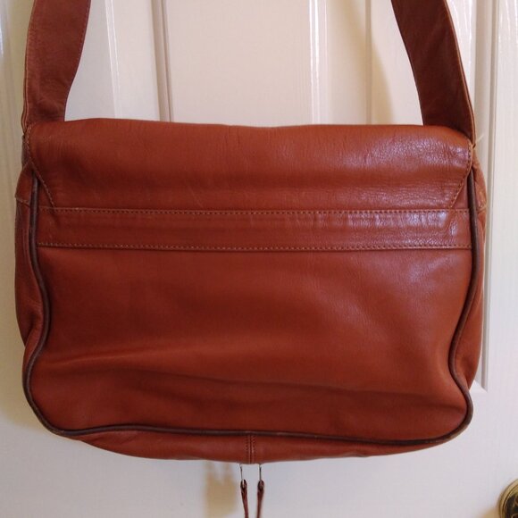 Italian Leather Purse - Vintage Large Shoulder Bag - Picture 3 of 10